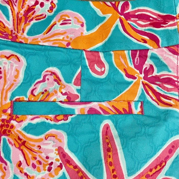 LILLY PULITZER Ellie shorts - Sea Blue/size 2 - turquoise, hot pink & orange EUC - Picture 4 of 8